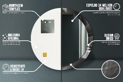 Miroir rond cadre imprimé Palmiers tropicaux