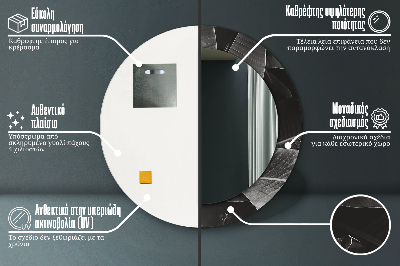 Miroir rond cadre imprimé Palmiers tropicaux