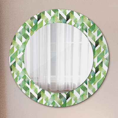 Miroir rond cadre imprimé Chevrons