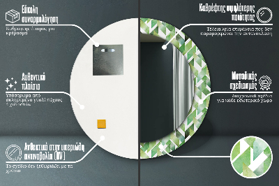 Miroir rond cadre imprimé Chevrons