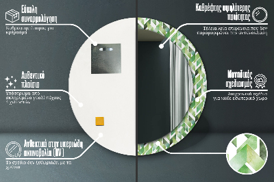 Miroir rond cadre imprimé Chevrons