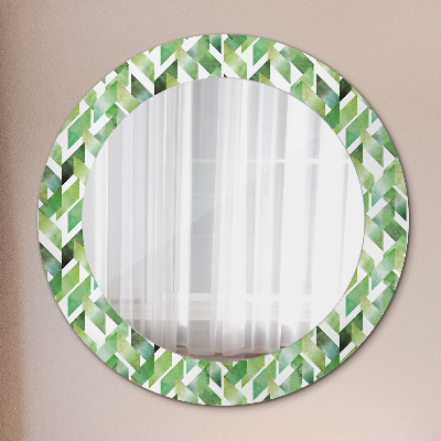 Miroir rond cadre imprimé Chevrons