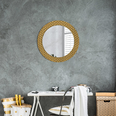 Miroir rond cadre avec impression Déco vintage