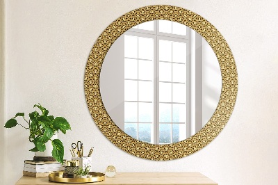 Miroir rond cadre avec impression Déco vintage