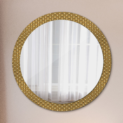 Miroir rond cadre avec impression Déco vintage