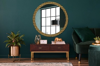 Miroir rond cadre avec impression Déco vintage