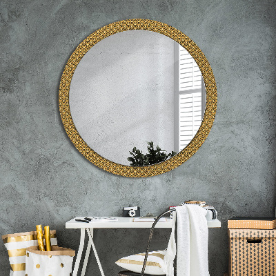 Miroir rond cadre avec impression Déco vintage