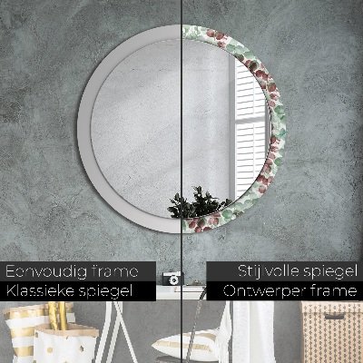 Miroir rond avec décoration Eucaliptus