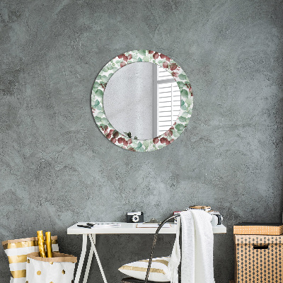 Miroir rond avec décoration Eucaliptus