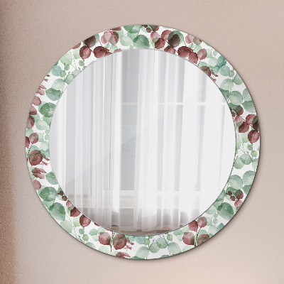 Miroir rond avec décoration Eucaliptus