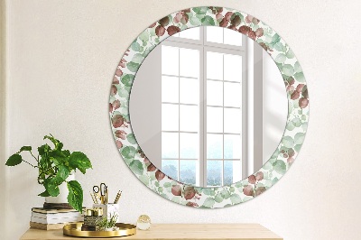 Miroir rond avec décoration Eucaliptus