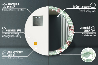 Miroir rond avec décoration Eucaliptus