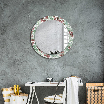 Miroir rond avec décoration Eucaliptus