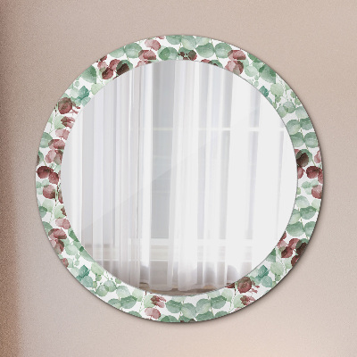 Miroir rond avec décoration Eucaliptus