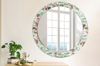 Miroir rond avec décoration Eucaliptus