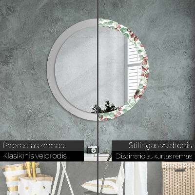 Miroir rond avec décoration Eucaliptus