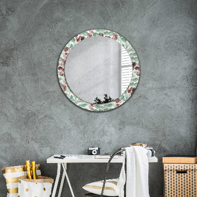 Miroir rond avec décoration Eucaliptus