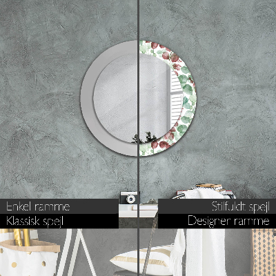 Miroir rond avec décoration Eucaliptus