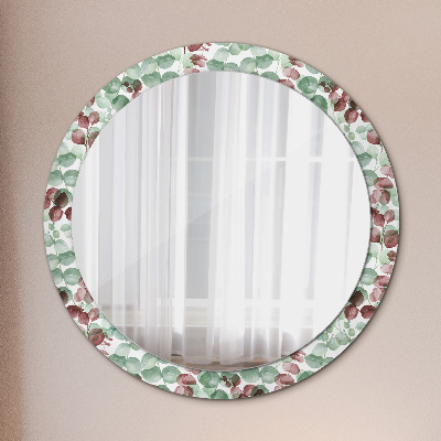 Miroir rond avec décoration Eucaliptus