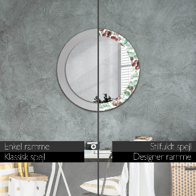 Miroir rond avec décoration Eucaliptus