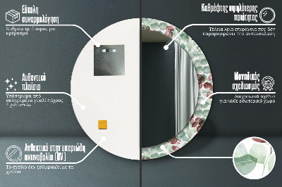 Miroir rond avec décoration Eucaliptus