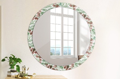 Miroir rond avec décoration Eucaliptus