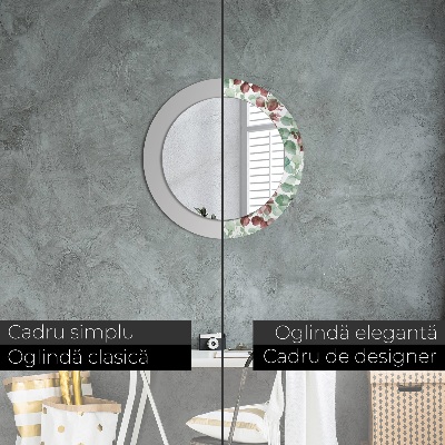 Miroir rond avec décoration Eucaliptus