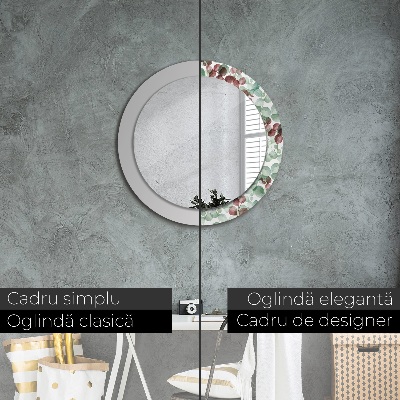 Miroir rond avec décoration Eucaliptus