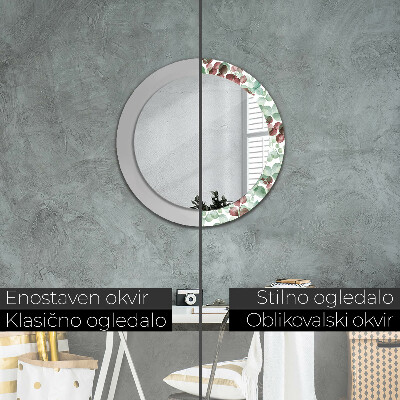 Miroir rond avec décoration Eucaliptus