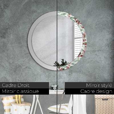 Miroir rond avec décoration Eucaliptus