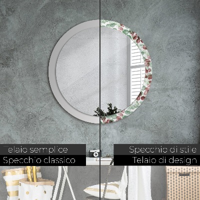 Miroir rond avec décoration Eucaliptus