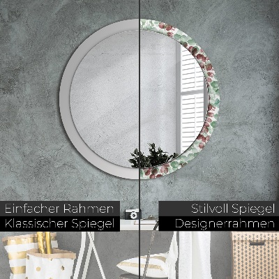 Miroir rond avec décoration Eucaliptus