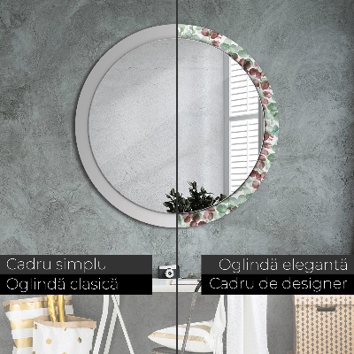 Miroir rond avec décoration Eucaliptus