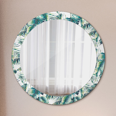 Miroir rond avec décoration Feuilles