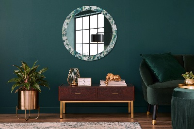 Miroir rond avec décoration Feuilles