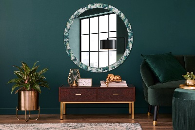 Miroir rond avec décoration Feuilles