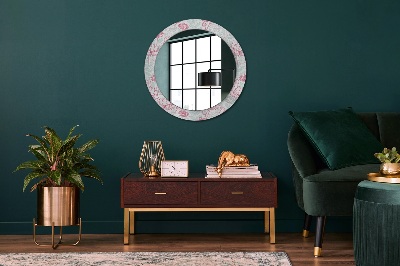 Miroir rond avec décoration Fleurs