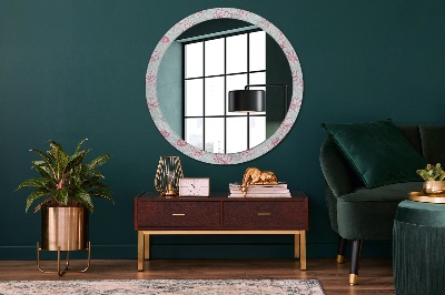 Miroir rond avec décoration Fleurs