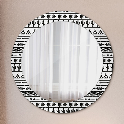 Miroir rond avec décoration Boho minimaliste