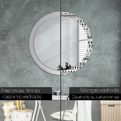 Miroir rond avec décoration Boho minimaliste