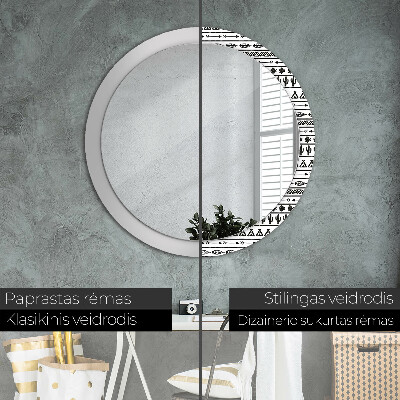 Miroir rond avec décoration Boho minimaliste