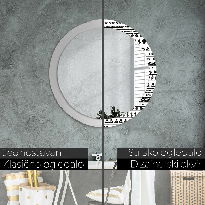 Miroir rond avec décoration Boho minimaliste