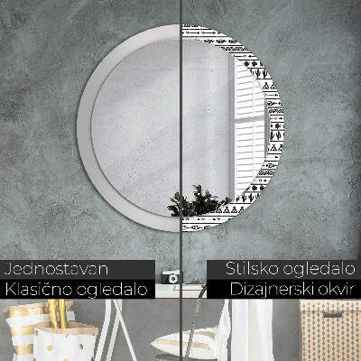 Miroir rond avec décoration Boho minimaliste