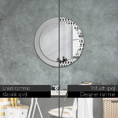 Miroir rond avec décoration Boho minimaliste