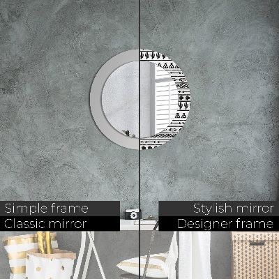 Miroir rond avec décoration Boho minimaliste