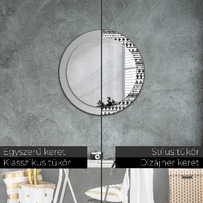 Miroir rond avec décoration Boho minimaliste