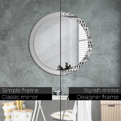 Miroir rond avec décoration Boho minimaliste