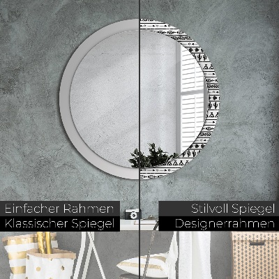 Miroir rond avec décoration Boho minimaliste