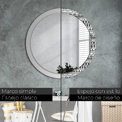 Miroir rond avec décoration Boho minimaliste