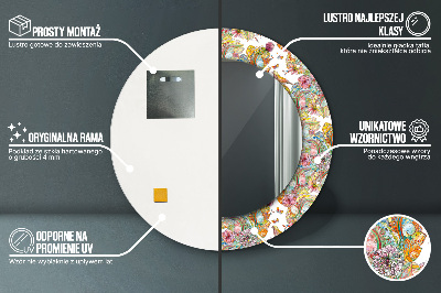 Miroir rond cadre imprimé Rêve du pays des fées